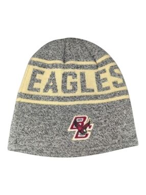 Boston College Eagles Knit Beanie Hat Gray Cream Embroidered Logo